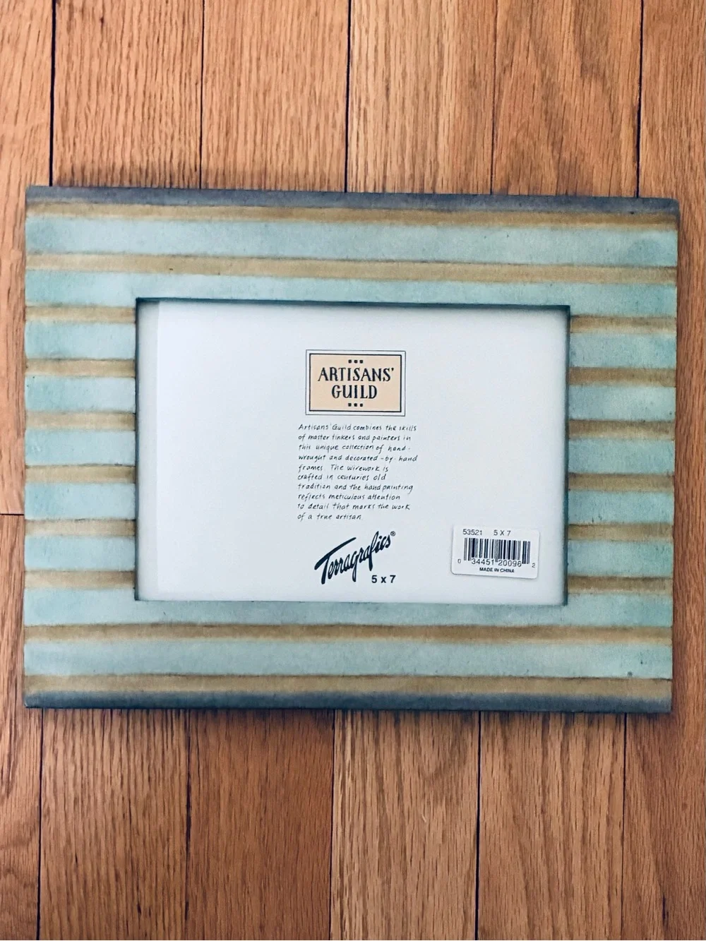 NWT Terragrafics® Artisans Guild French Wire Easel w/Frame, Green, Gold, 1997